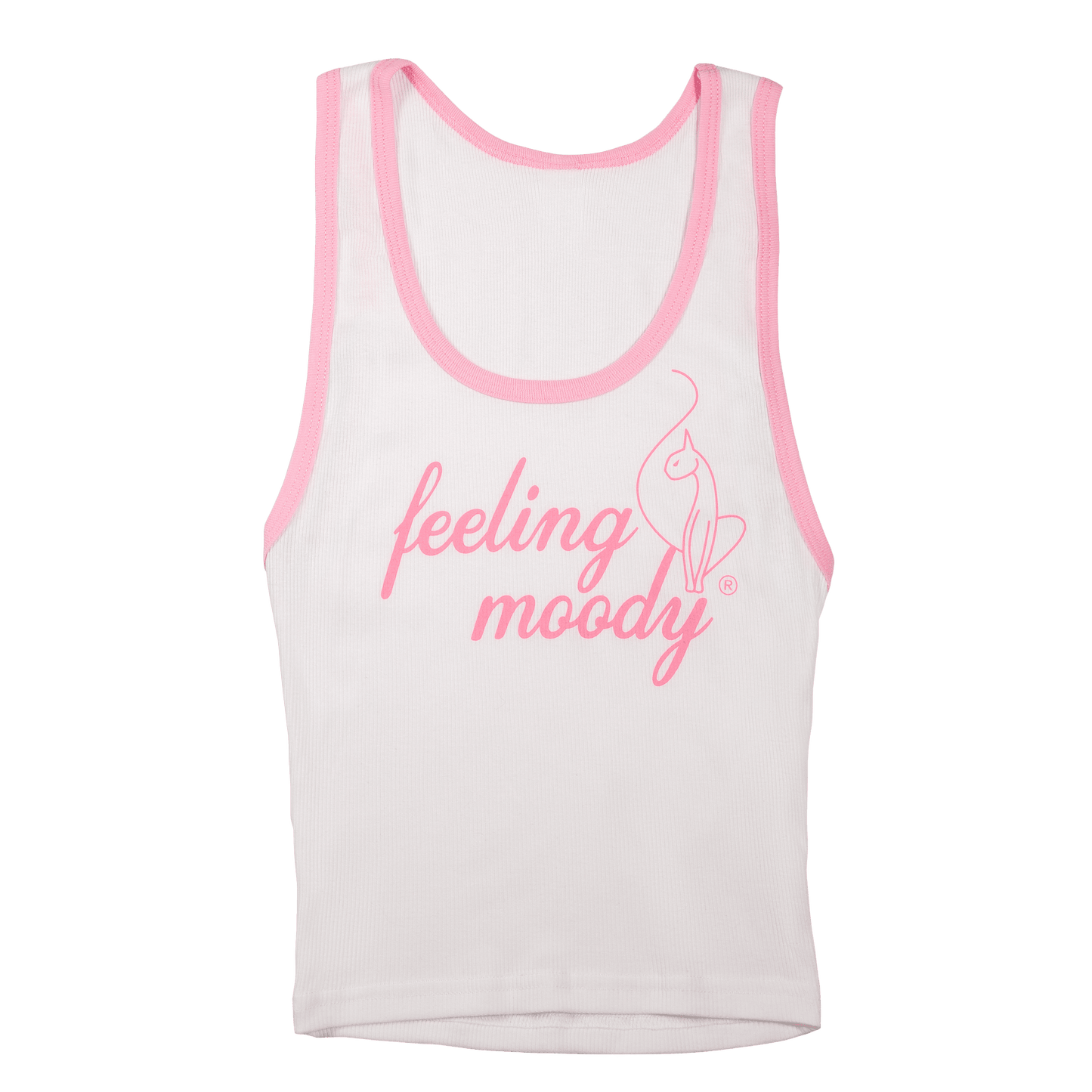 PINK/WHITE CROPPED TANK